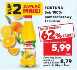 Kaufland FORTUNA Sok 100% pomarańczowy 1l butelka oferta