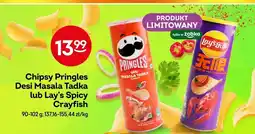 Żabka Chipsy Pringles Desi Masala Tadka lub Lay’s Spicy Crayfish 90-102g Pringles/Lay’s oferta