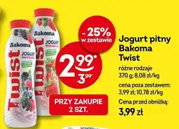 Żabka Jogurt pitny Bakoma Twist różne rodzaje 370g oferta