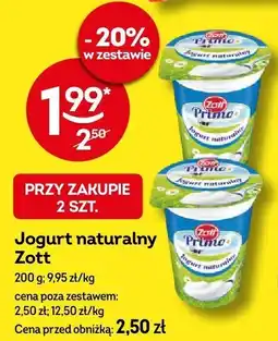 Żabka Jogurt naturalny Zott 200g oferta