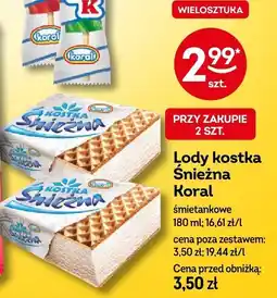 Żabka Lody kostka Śnieżna Koral śmietankowe 180ml oferta