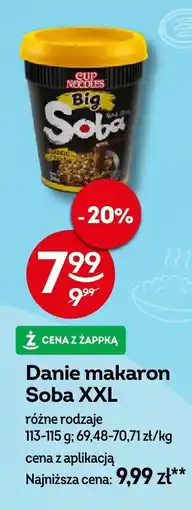 Żabka Danie makaron Soba XXL różne rodzaje 113-115 g Cup Noodles oferta