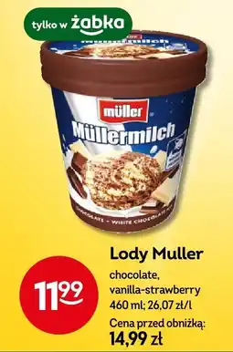 Żabka Lody Muller chocolate, vanilla-strawberry 460 ml oferta