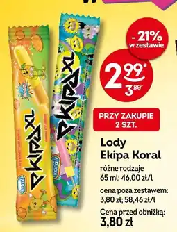 Żabka Lody Ekipa Koral różne rodzaje 65 ml oferta