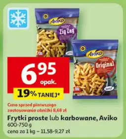 Auchan Frytki proste lub karbowane Aviko 600-750g oferta