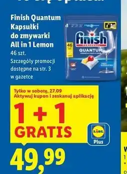 Lidl Tabletki do zmywarek lemon Finish Quantum oferta