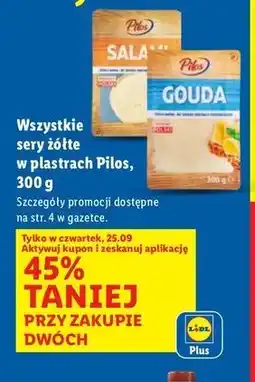 Lidl Ser gouda plastry Pilos oferta