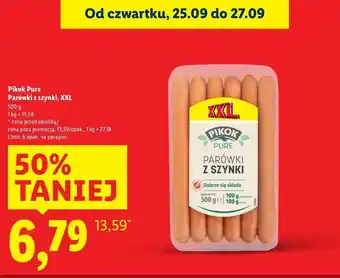 Lidl Parówki z szynki ekstra Pikok Pure oferta