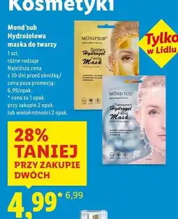 Lidl Maseczka hydrożelowa do twarzy Mond'sub oferta