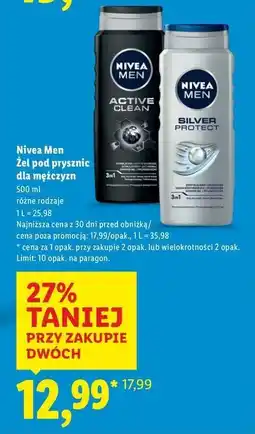 Lidl Żel pod prysznic Nivea Men Silver Protect oferta