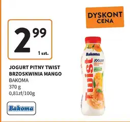 Intermarche Jogurt brzoskwinia mango Bakoma Twist oferta