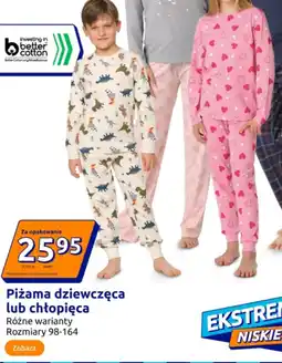 Action Piżama dziewczęca lub chłopięca oferta
