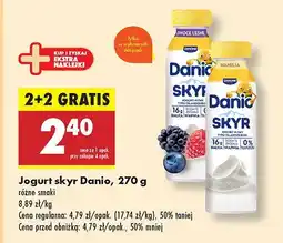 Biedronka Jogurt skyr Danio różne smaki 2+2 GRATIS oferta