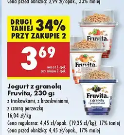 Biedronka Jogurt z granolą Fruvita różne rodzaje oferta