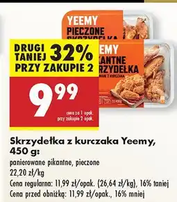 Biedronka Skrzydełka z kurczaka Yeemy panierowane pikantne, pieczone oferta