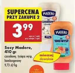 Biedronka Sos Madero czosnkowy, hamburgerowy, tysiąca wysp oferta