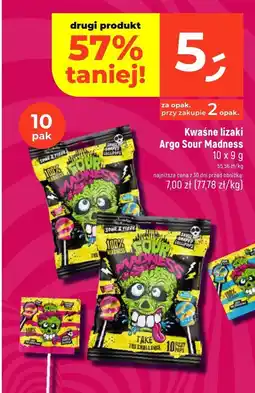 Dealz Kwaśne lizaki Argo Sour Madness 10x9g oferta