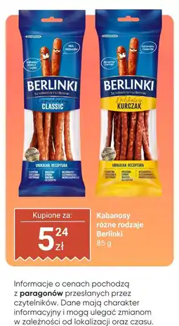 Biedronka Kabanosy, różne rodzaje Berlinki oferta