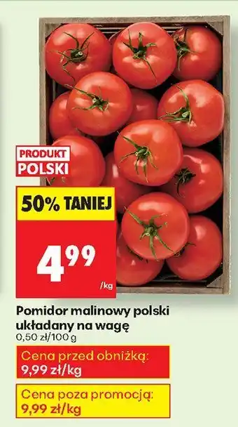 Biedronka Pomidor malinowy polski układany na wagę Biedronka oferta