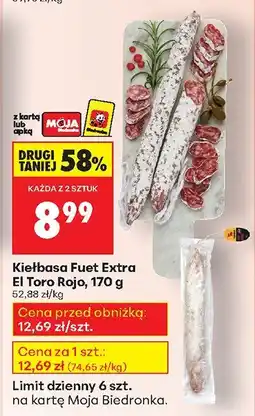 Biedronka Kiełbasa Fuet Extra El Toro Rojo 170g oferta