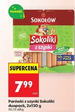 Biedronka Parówki z szynki Sokoliki duopack 2x130g oferta
