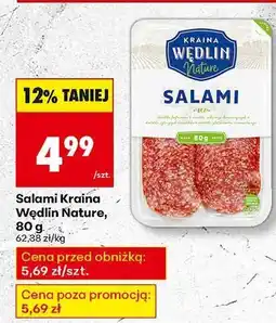 Biedronka Salami Kraina Wędlin Nature 80g oferta