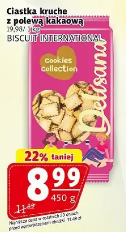 Prim Market Ciastka kruche z polewą kakaową Delisana 450g Biscuit International oferta