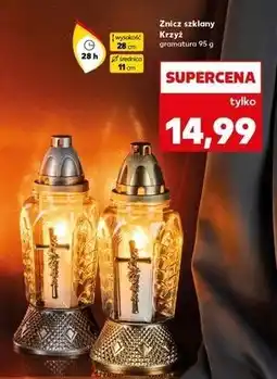 Kaufland Znicz szklany krzyż 28 h oferta