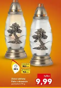 Kaufland Znicz szklany fala z drzewem oferta