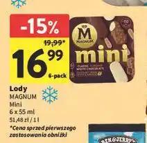 Intermarche Lód mini classic + almond white Algida Magnum oferta