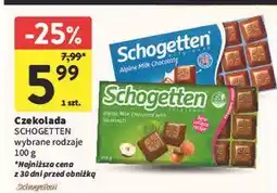 Intermarche Czekolada alpine milk with hazelnuts Schogetten oferta
