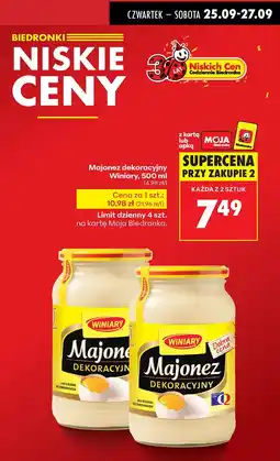 Biedronka Majonez dekoracyjny Winiary 500 ml oferta