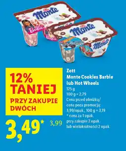 Lidl Zott Monte Cookies Barbie lub Hot Wheels oferta