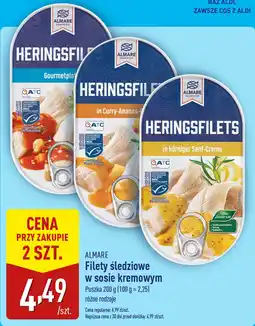 ALDI ALMARE Filety śledziowe w sosie kremowym oferta