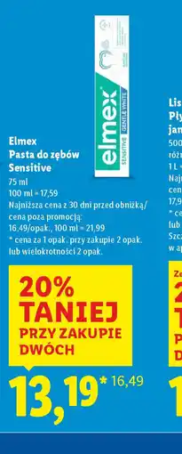 Lidl Elmex Pasta do zębów Sensitive oferta