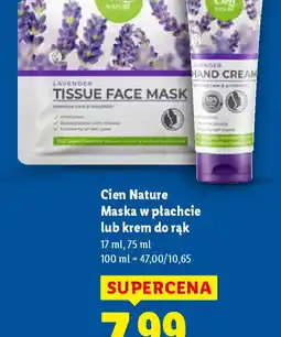 Lidl Cien Nature Maska w płachcie lub krem do rąk oferta