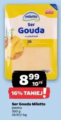 Netto Ser gouda plastry Miletto oferta