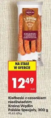 Biedronka Kiełbasa z czosnkiem niedźwiedzim borów tucholskich Kraina Wędlin oferta