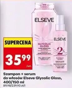 Biedronka Zestaw szampon do włosów 400 ml + serum 150 L'oreal Elseve Glycolic Gloss oferta