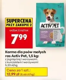 Biedronka Karma dla psa z kurczakiem i warzywami małe rasy Activ Pet oferta
