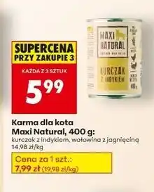 Biedronka Karma dla kota kurczak z indykiem Maxi Natural oferta