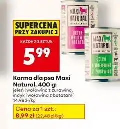 Biedronka Karma dla psa indyk i wołowina z batatami Maxi Natural oferta