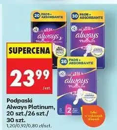 Biedronka Podpaski super Always Platinum oferta