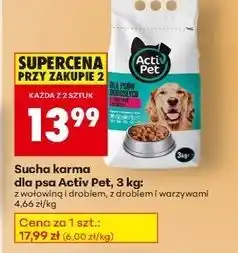 Biedronka Karma dla psa z drobiem i warzywami Activ Pet oferta