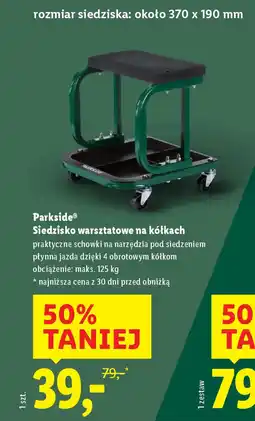 Lidl Parkside Siedzisko warsztatowe na kółkach oferta