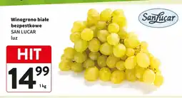 Intermarche Winogrono białe bezpestkowe SAN LUCAR luz oferta