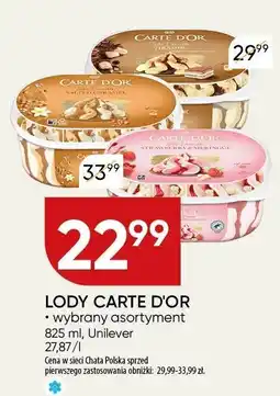 Chata Polska Lody Carte D'or wybrany asortyment 825 ml Unilever oferta