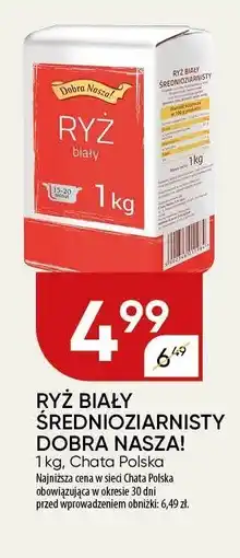 Chata Polska Ryż biały średnioziarnisty Dobra Nasza! Chata Polska oferta