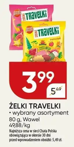 Chata Polska Żelki Travelki wybrany asortyment 80 g Wawel oferta