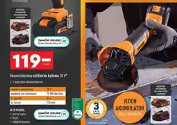 Biedronka Akumulatorowa szlifierka kątowa 20 V oferta